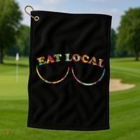 Funny Breastfeeding Meme Mom Eat Local Milk Source Great Gift Golf Towel thumb 1