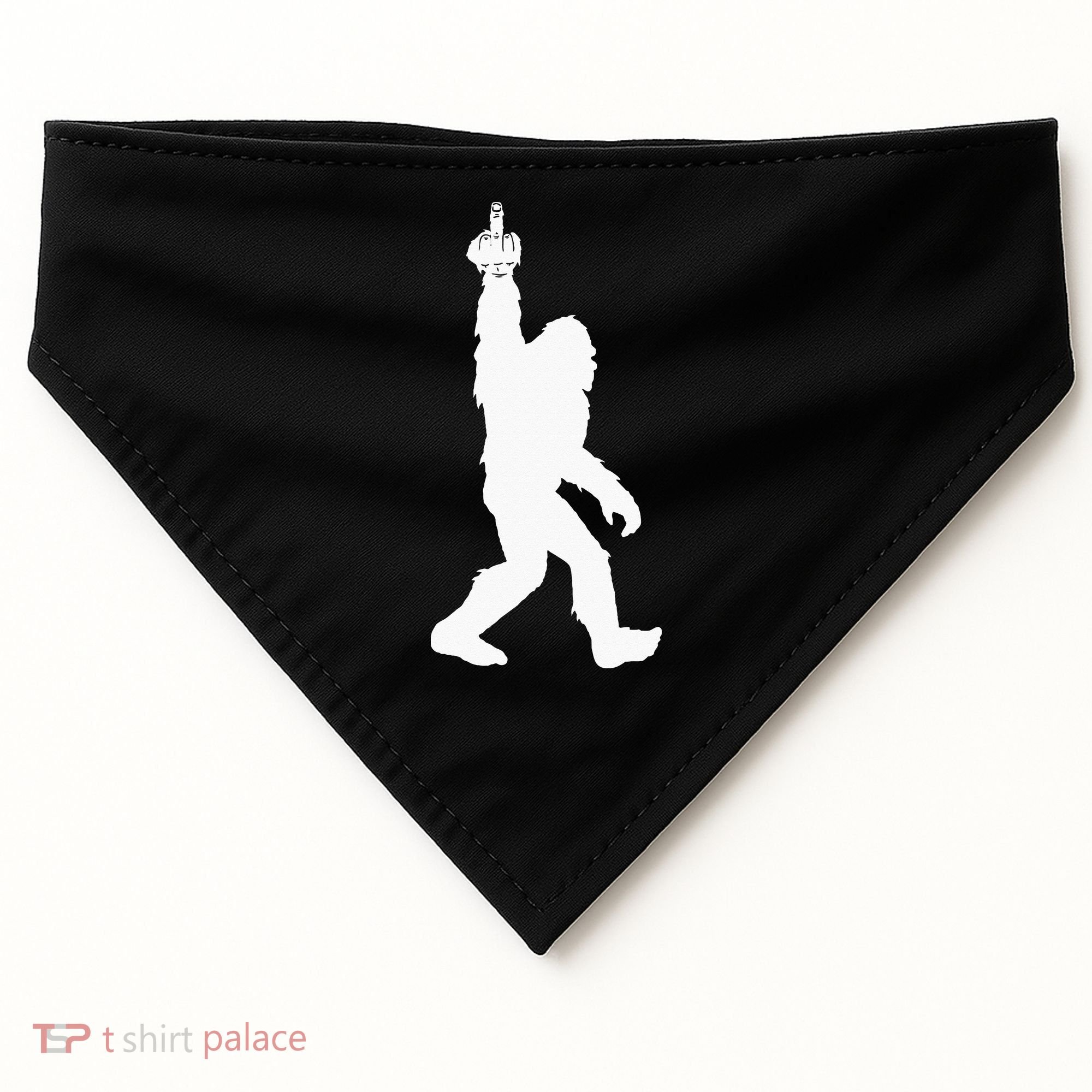 Funny Bigfoot Middle Finger For Squatch Believers USA-Made Doggie Bandana