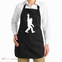 Funny Bigfoot Middle Finger For Squatch Believers Apron thumb 2