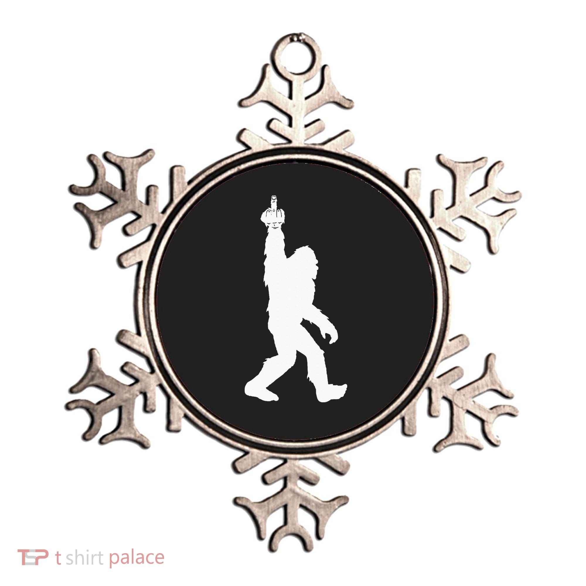 Funny Bigfoot Middle Finger For Squatch Believers Ornament