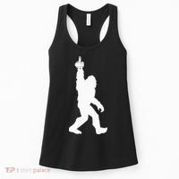 Funny Bigfoot Middle Finger For Squatch Believers Women's Tank Top thumb 0