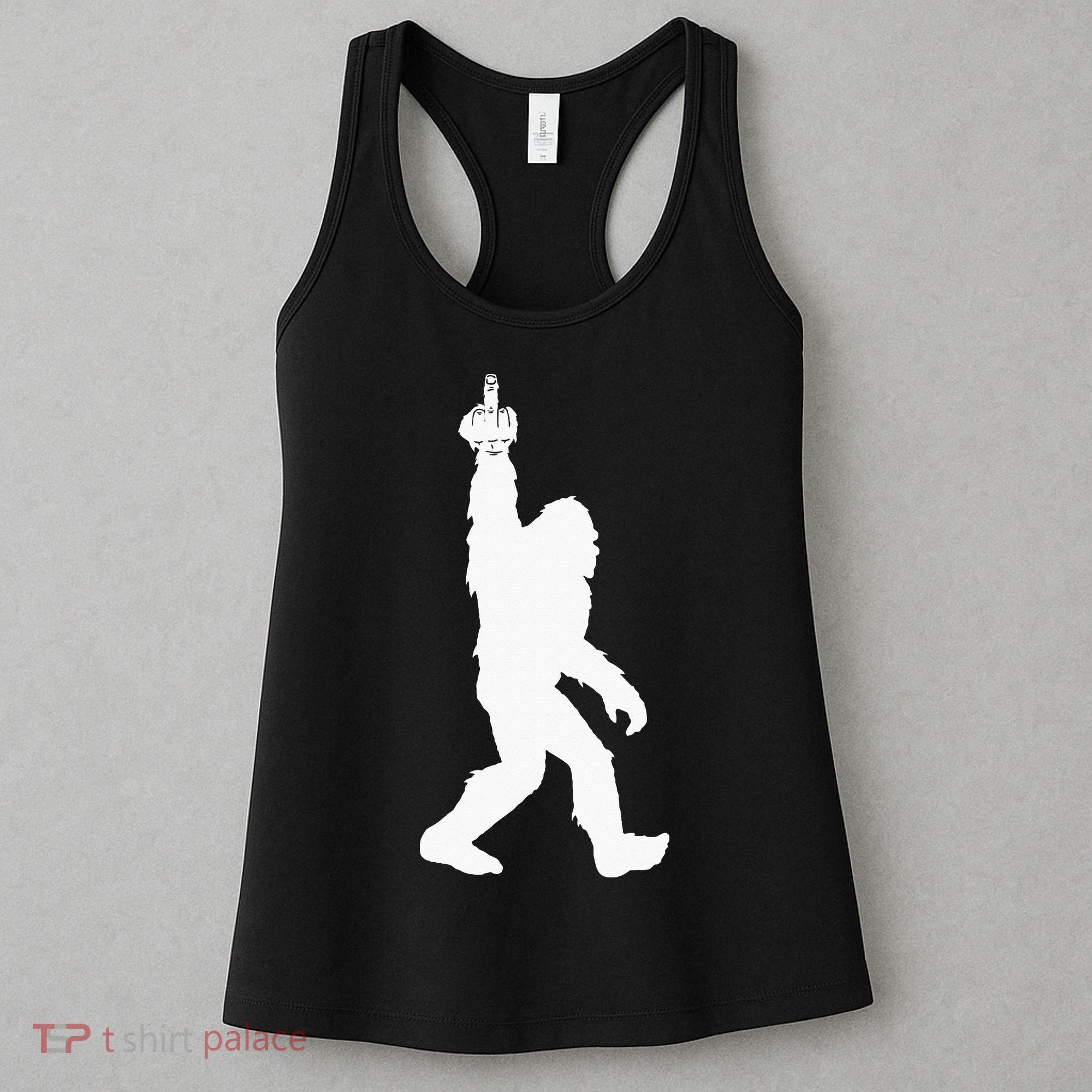 Funny Bigfoot Middle Finger For Squatch Believers Women's Tank Top