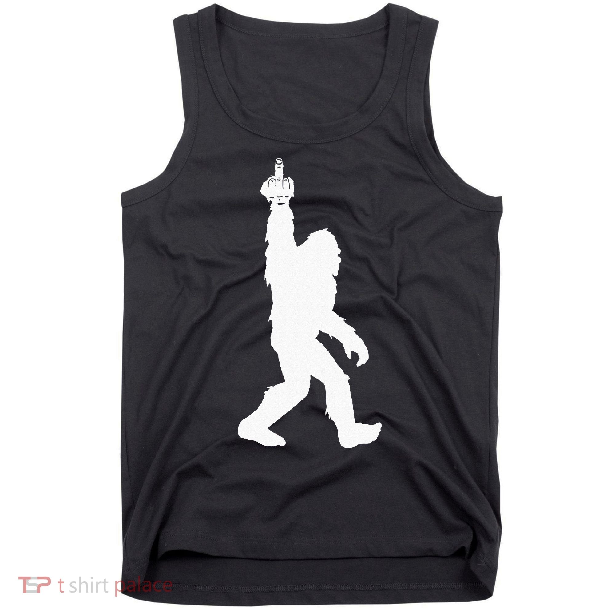 Funny Bigfoot Middle Finger For Squatch Believers Tank Top