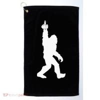 Funny Bigfoot Middle Finger For Squatch Believers Golf Towel thumb 0