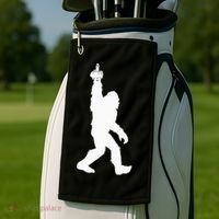 Funny Bigfoot Middle Finger For Squatch Believers Golf Towel thumb 2