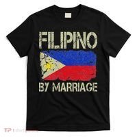 Filipino By Marriage Philippines Flag Funny Husband Wife T-Shirt thumb 0
