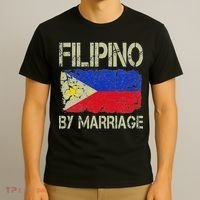 Filipino By Marriage Philippines Flag Funny Husband Wife T-Shirt thumb 3