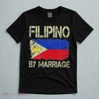 Filipino By Marriage Philippines Flag Funny Husband Wife T-Shirt thumb 5