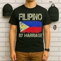 Filipino By Marriage Philippines Flag Funny Husband Wife T-Shirt thumb 6