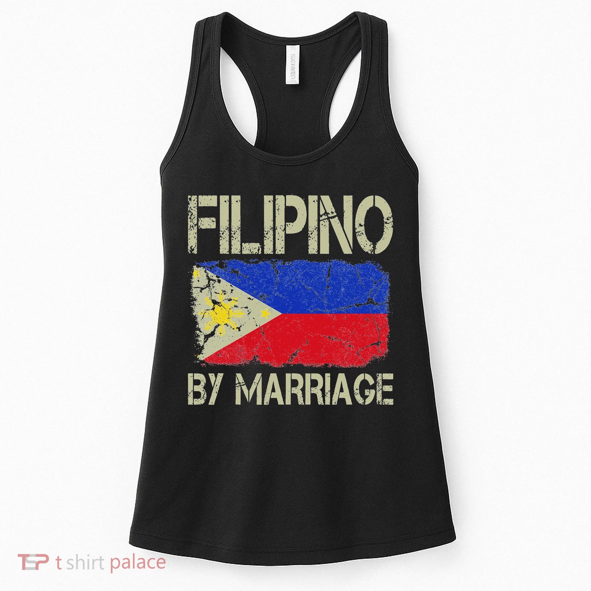 Filipino By Marriage Philippines Flag Funny Husband Wife Women's Tank Top