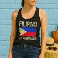 Filipino By Marriage Philippines Flag Funny Husband Wife Women's Tank Top thumb 2