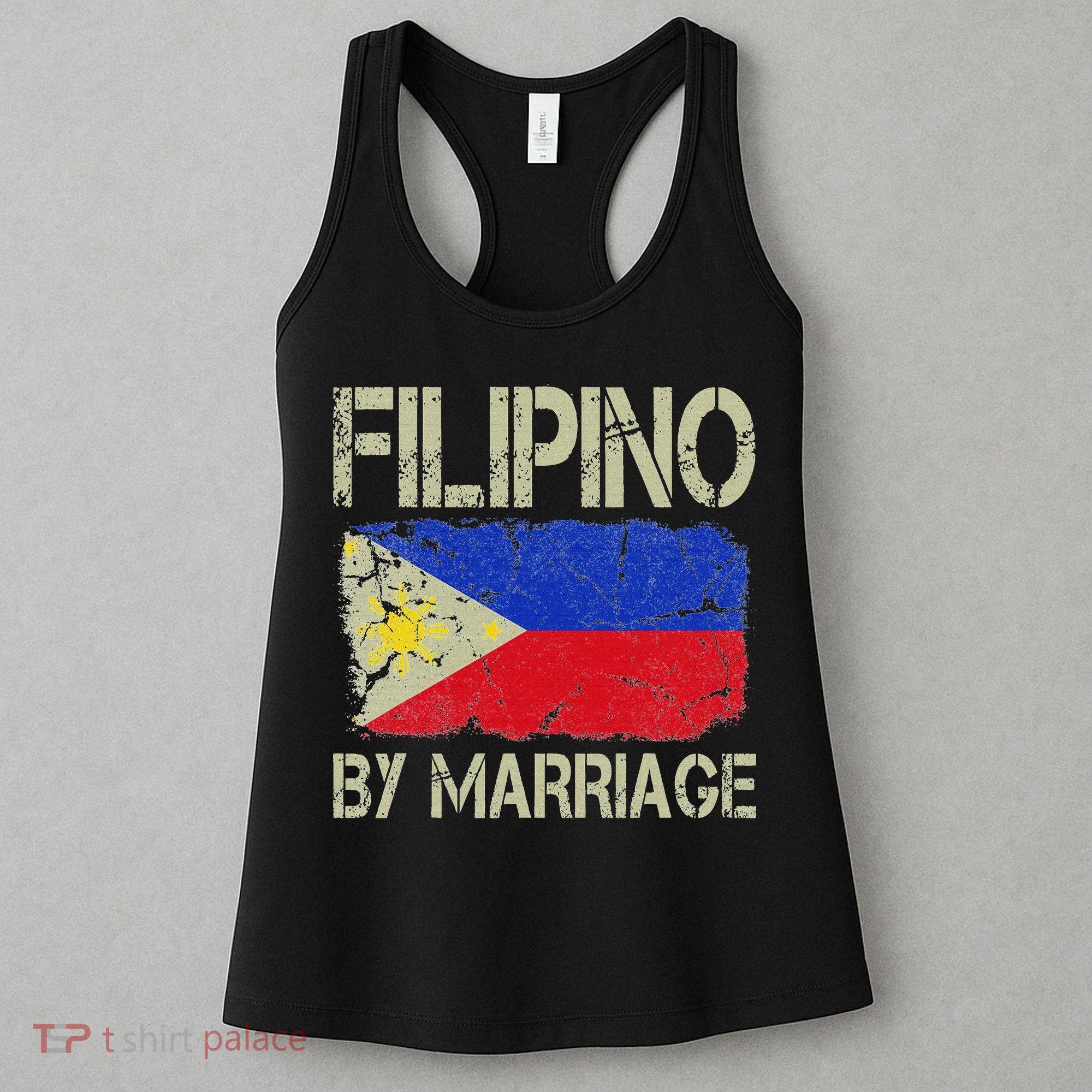 Filipino By Marriage Philippines Flag Funny Husband Wife Women's Tank Top