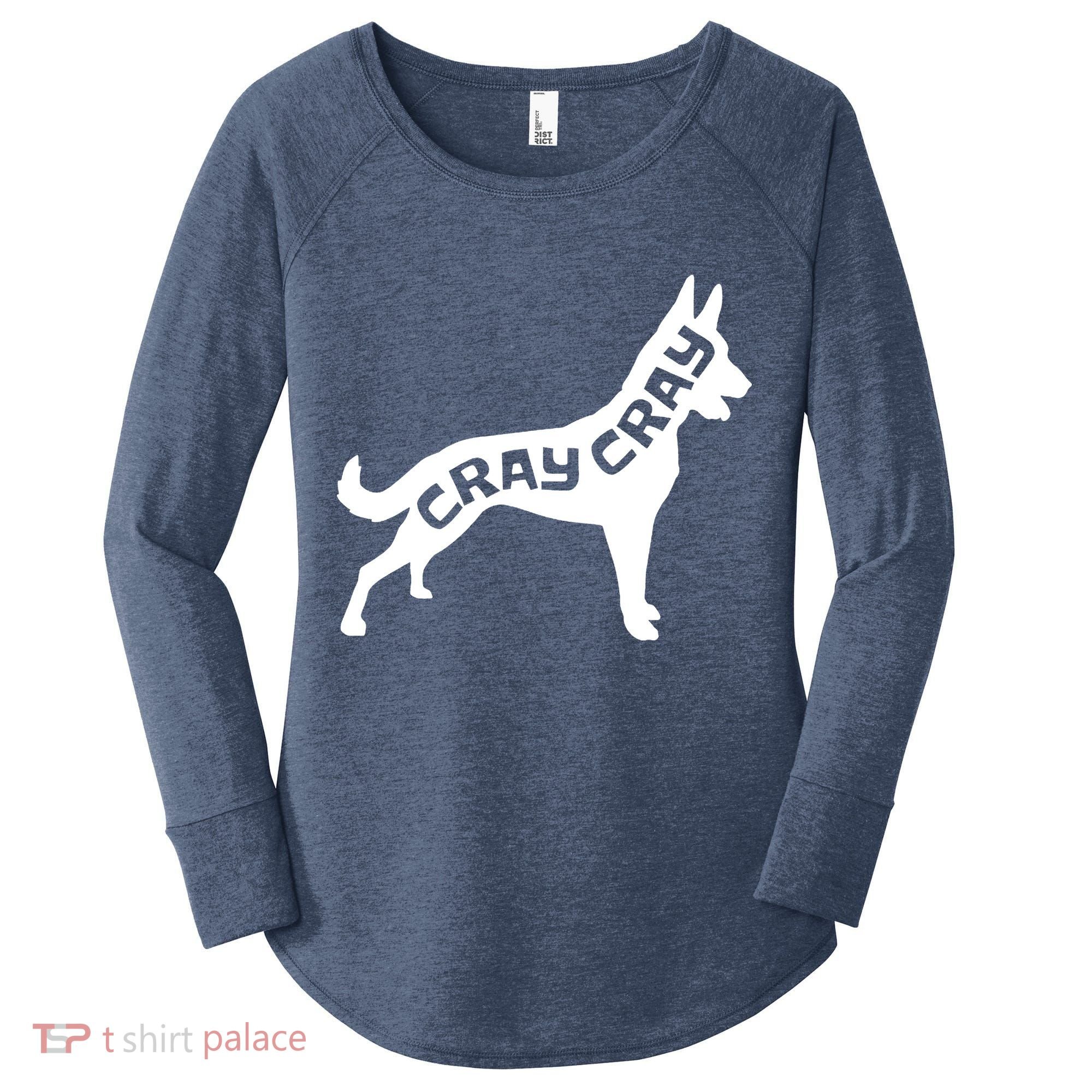 Funny Belgian Malinois Cray Cray Dog Women's Perfect Tri Tunic Long Sleeve Shirt