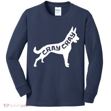 Funny Belgian Malinois Cray Cray Dog Kids Long Sleeve Shirt