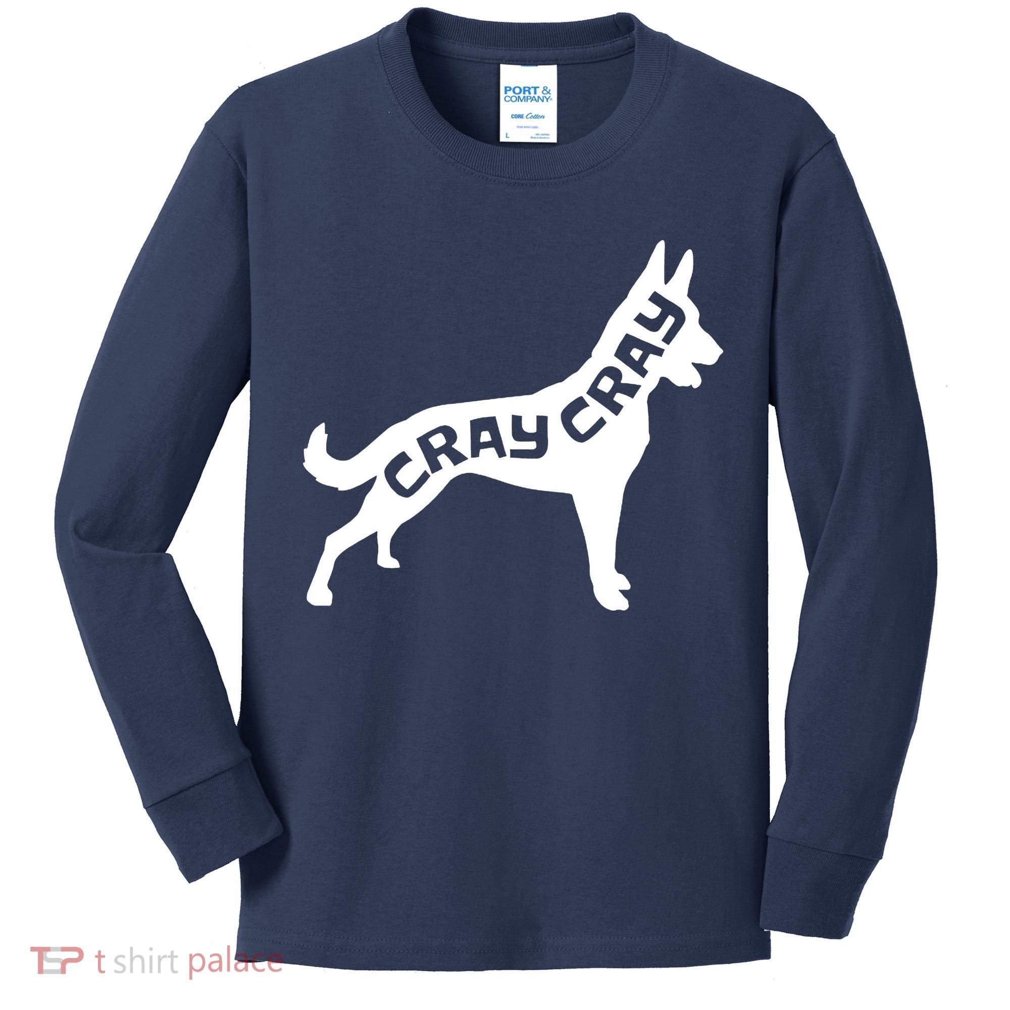 Funny Belgian Malinois Cray Cray Dog Kids Long Sleeve Shirt