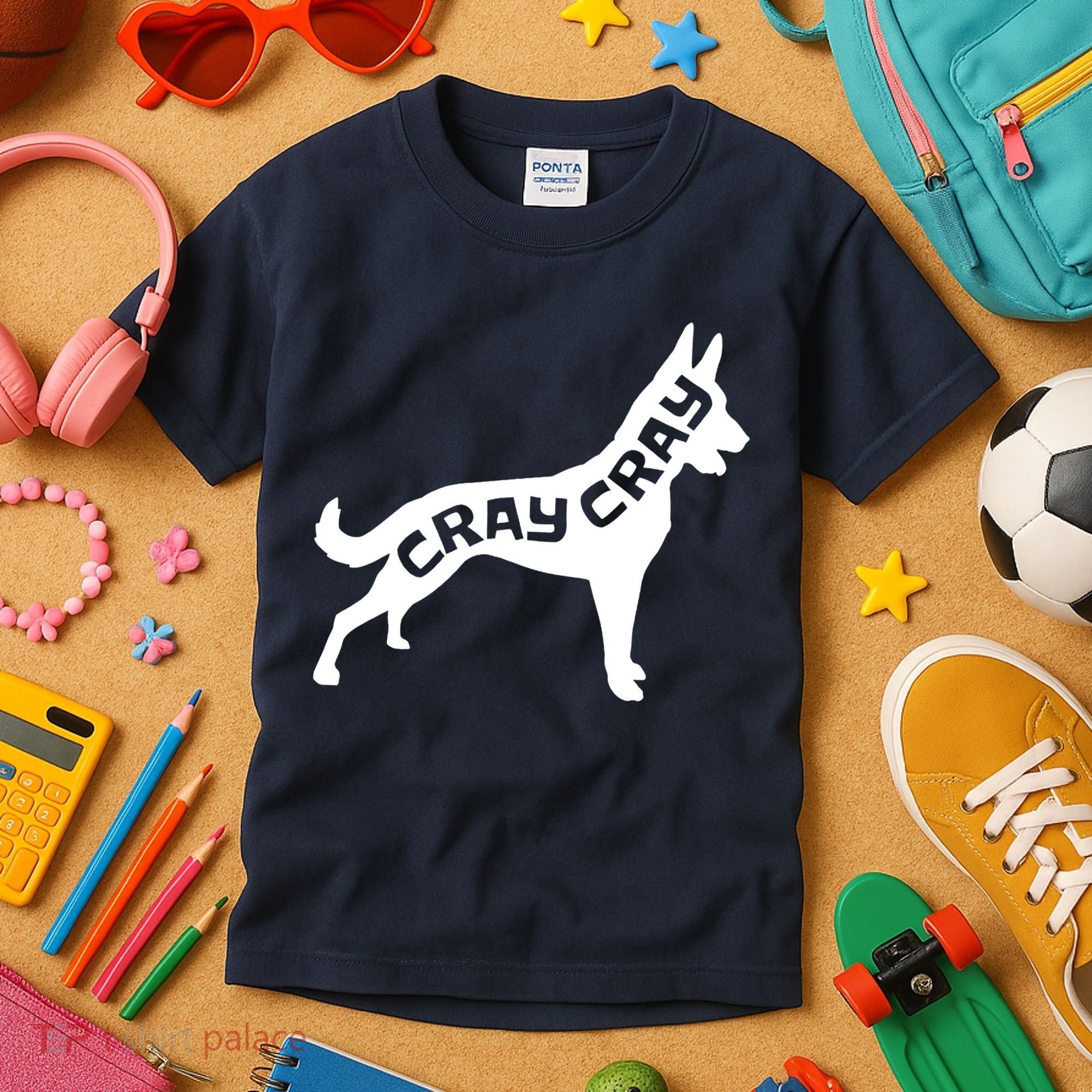 Funny Belgian Malinois Cray Cray Dog Kids T-Shirt
