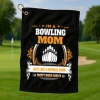 Funny Bowling Mom Cute Gift For Mom Golf Towel thumb 1