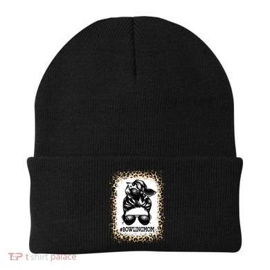 Funny Bowling Mom Messy Bun Player Mom Mother's Day Gift Beanie