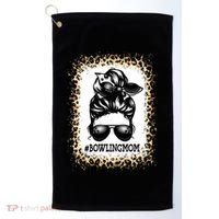 Funny Bowling Mom Messy Bun Player Mom Mother's Day Gift Golf Towel thumb 0
