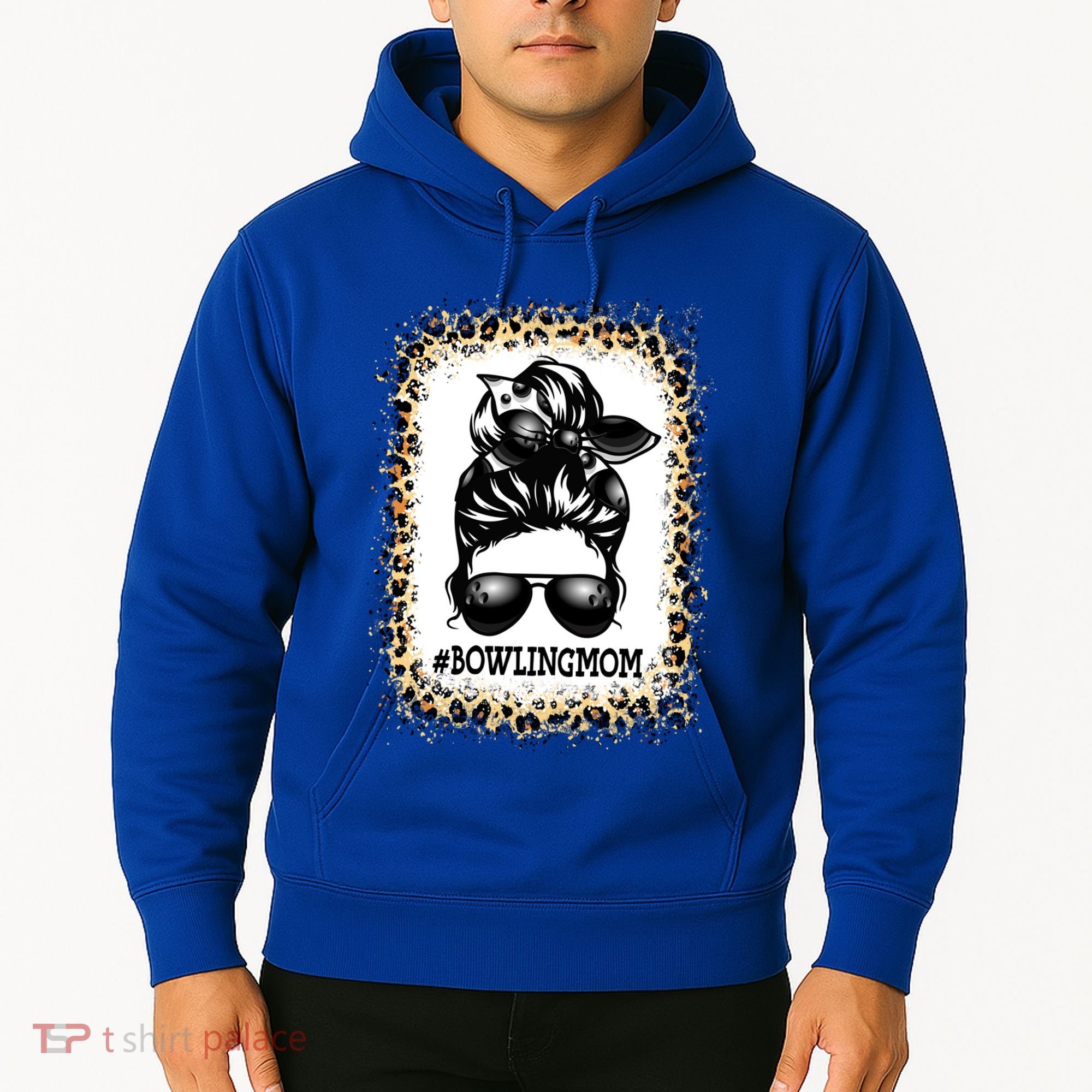 Funny Bowling Mom Messy Bun Player Mom Mother's Day Gift Hoodie