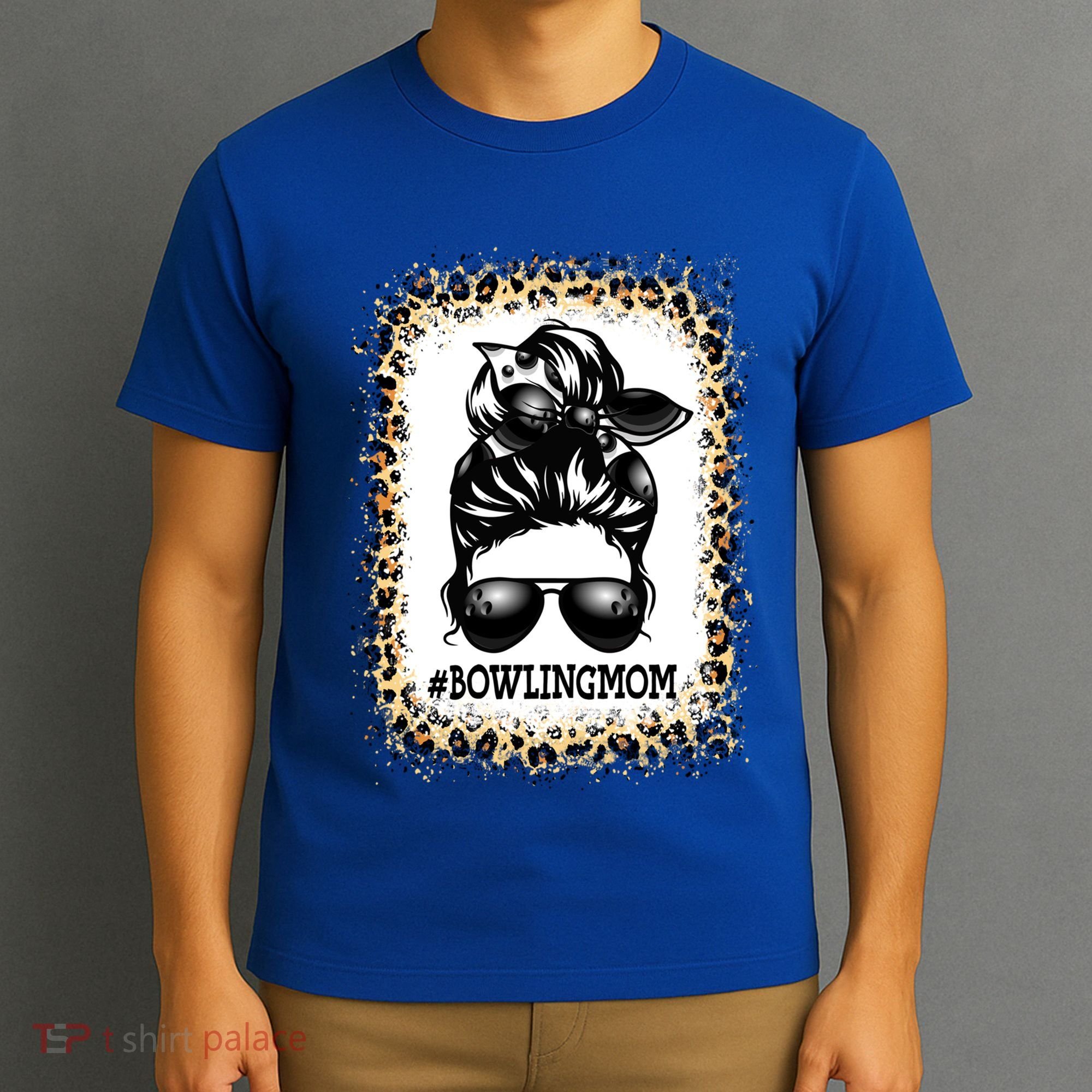 Funny Bowling Mom Messy Bun Player Mom Mother's Day Gift T-Shirt