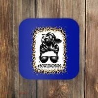 Funny Bowling Mom Messy Bun Player Mom Mother's Day Gift Coaster thumb 0