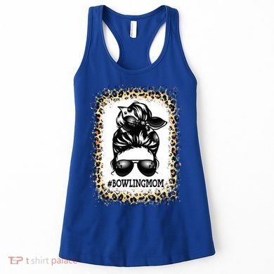 Funny Bowling Mom Messy Bun Player Mom Mother's Day Gift Women's Tank Top