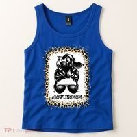 Funny Bowling Mom Messy Bun Player Mom Mother's Day Gift Tank Top thumb 2