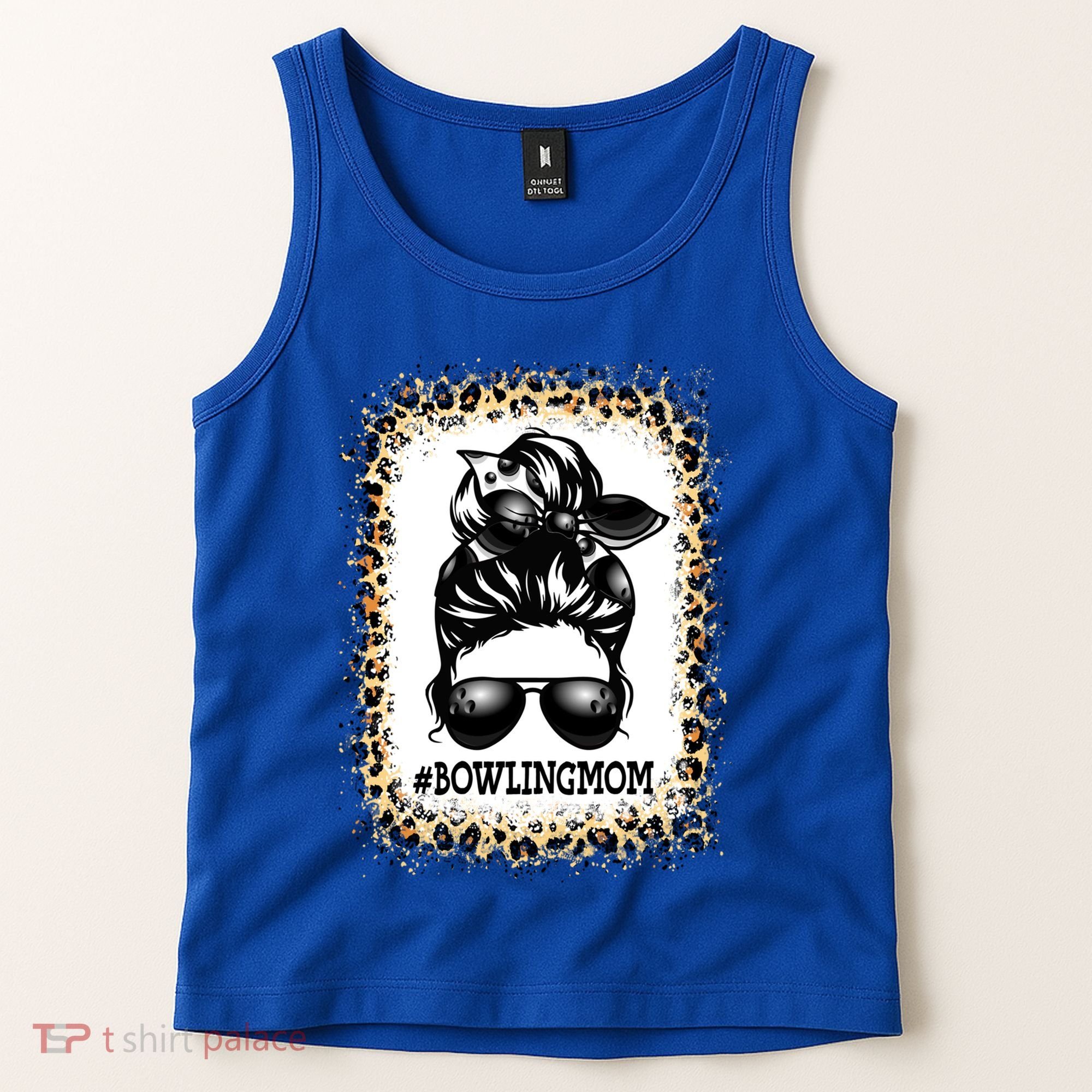 Funny Bowling Mom Messy Bun Player Mom Mother's Day Gift Tank Top