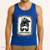 Funny Bowling Mom Messy Bun Player Mom Mother's Day Gift Tank Top thumb 3