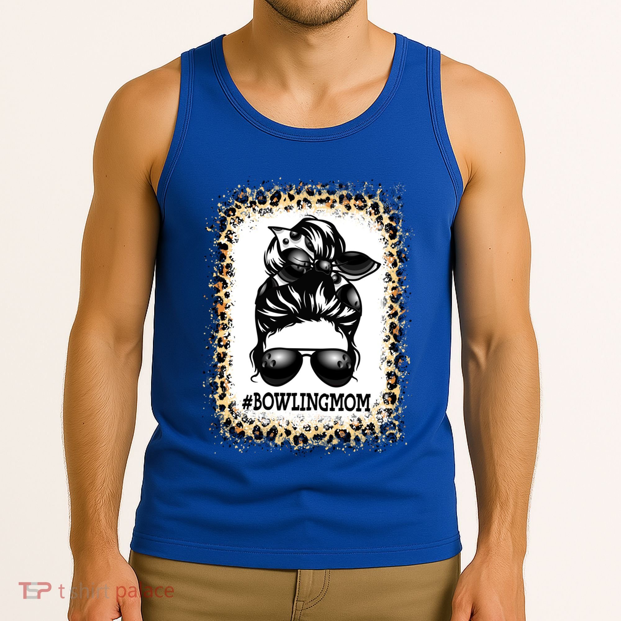 Funny Bowling Mom Messy Bun Player Mom Mother's Day Gift Tank Top