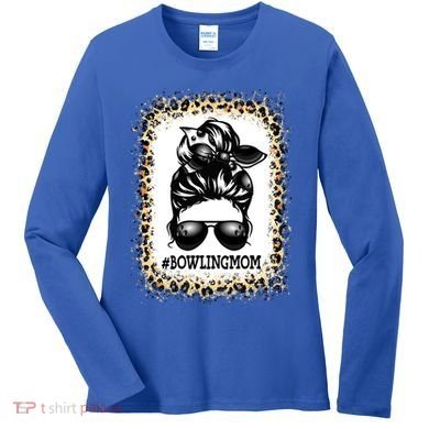 Funny Bowling Mom Messy Bun Player Mom Mother's Day Gift Women's Long Sleeve Shirt