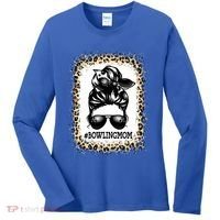 Funny Bowling Mom Messy Bun Player Mom Mother's Day Gift Women's Long Sleeve Shirt thumb 0