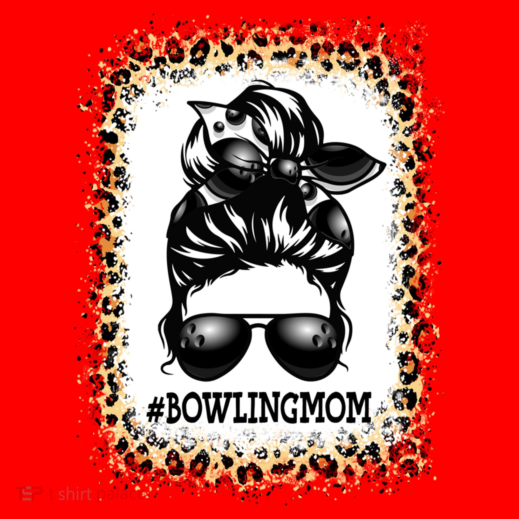 Funny Bowling Mom Messy Bun Player Mom Mother's Day Gift Santa Hat