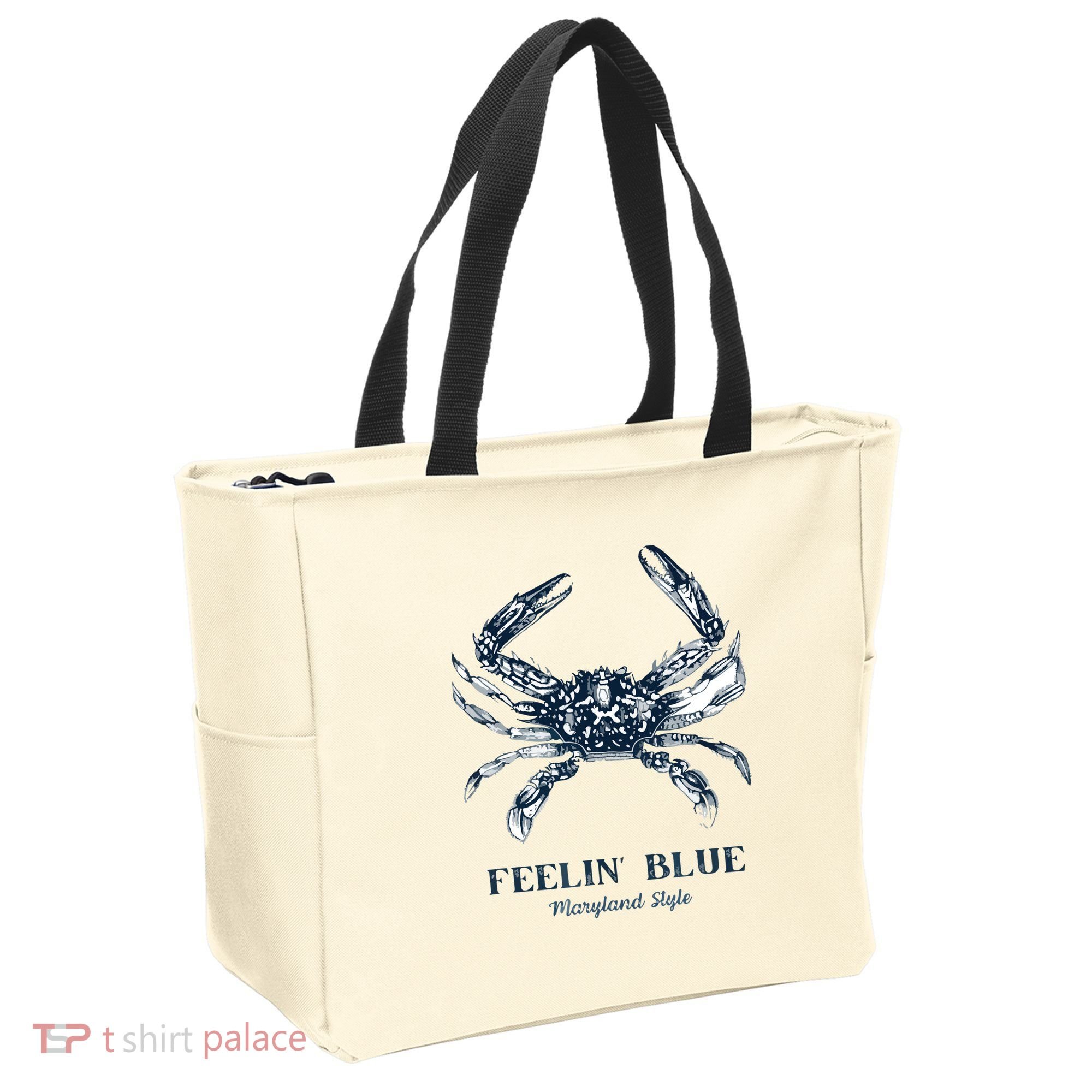 Feelin' Blue Maryland Style Retro Crab Tote Bag