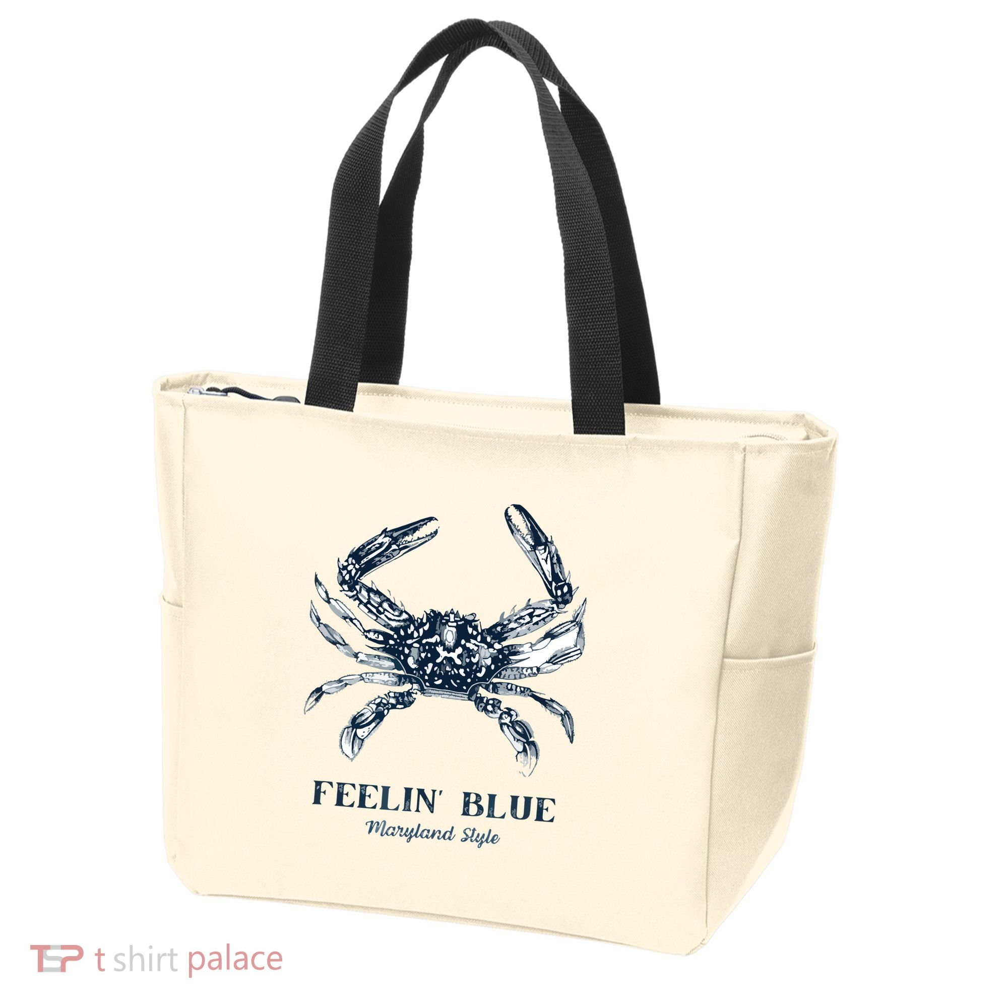 Feelin' Blue Maryland Style Retro Crab Tote Bag