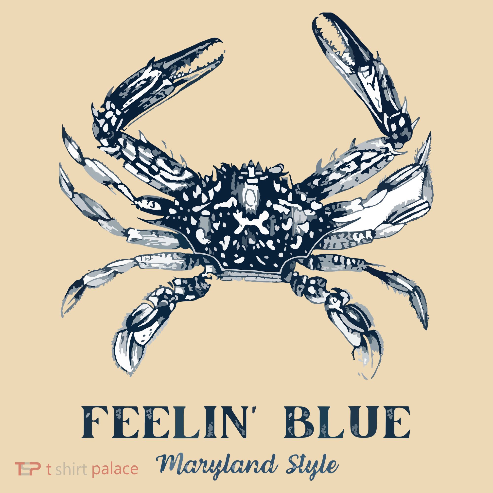 Feelin' Blue Maryland Style Retro Crab Tote Bag