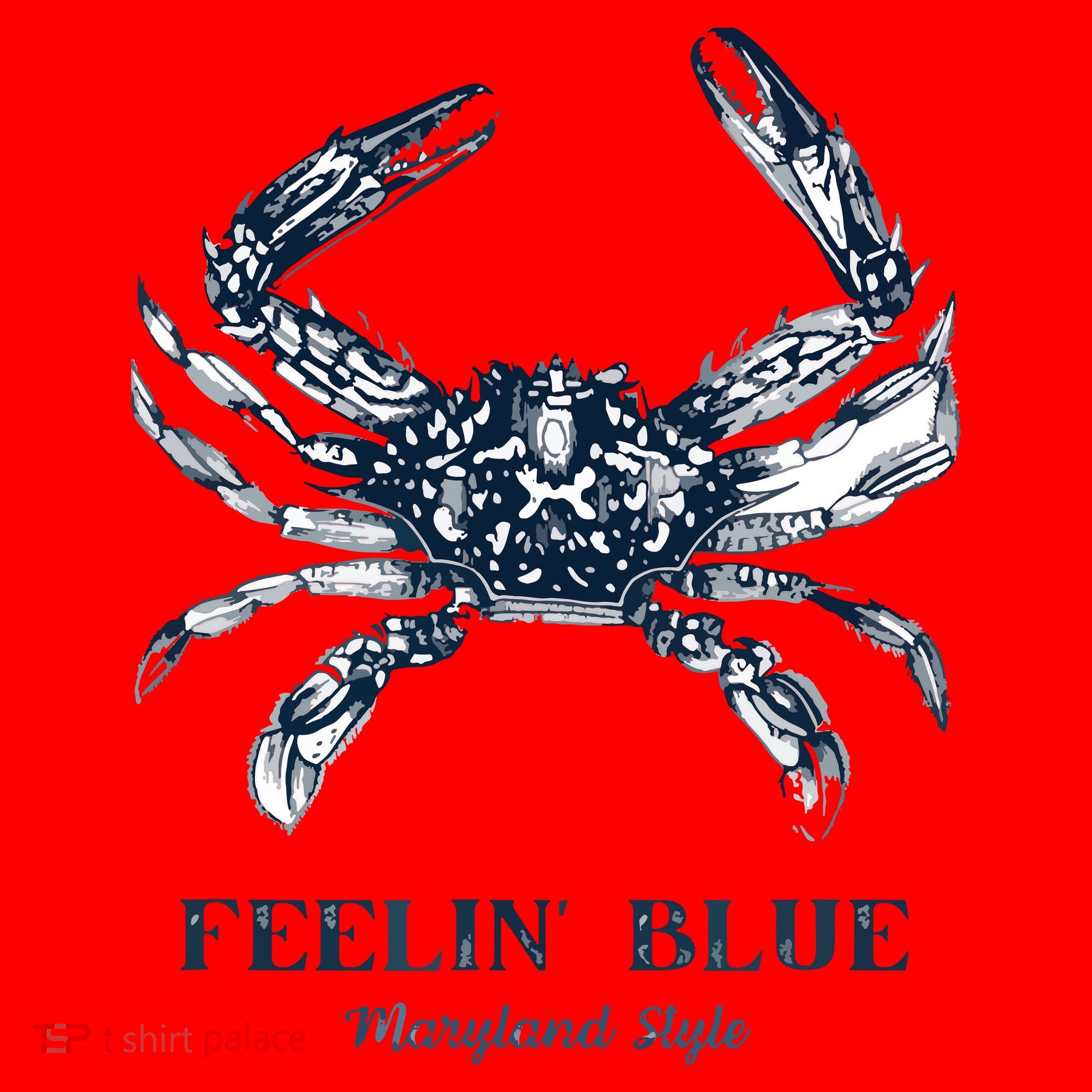 Feelin' Blue Maryland Style Retro Crab Santa Hat