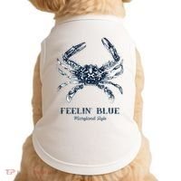 Feelin' Blue Maryland Style Retro Crab Doggie Tank thumb 0
