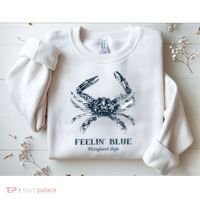 Feelin' Blue Maryland Style Retro Crab Sweatshirt thumb 2