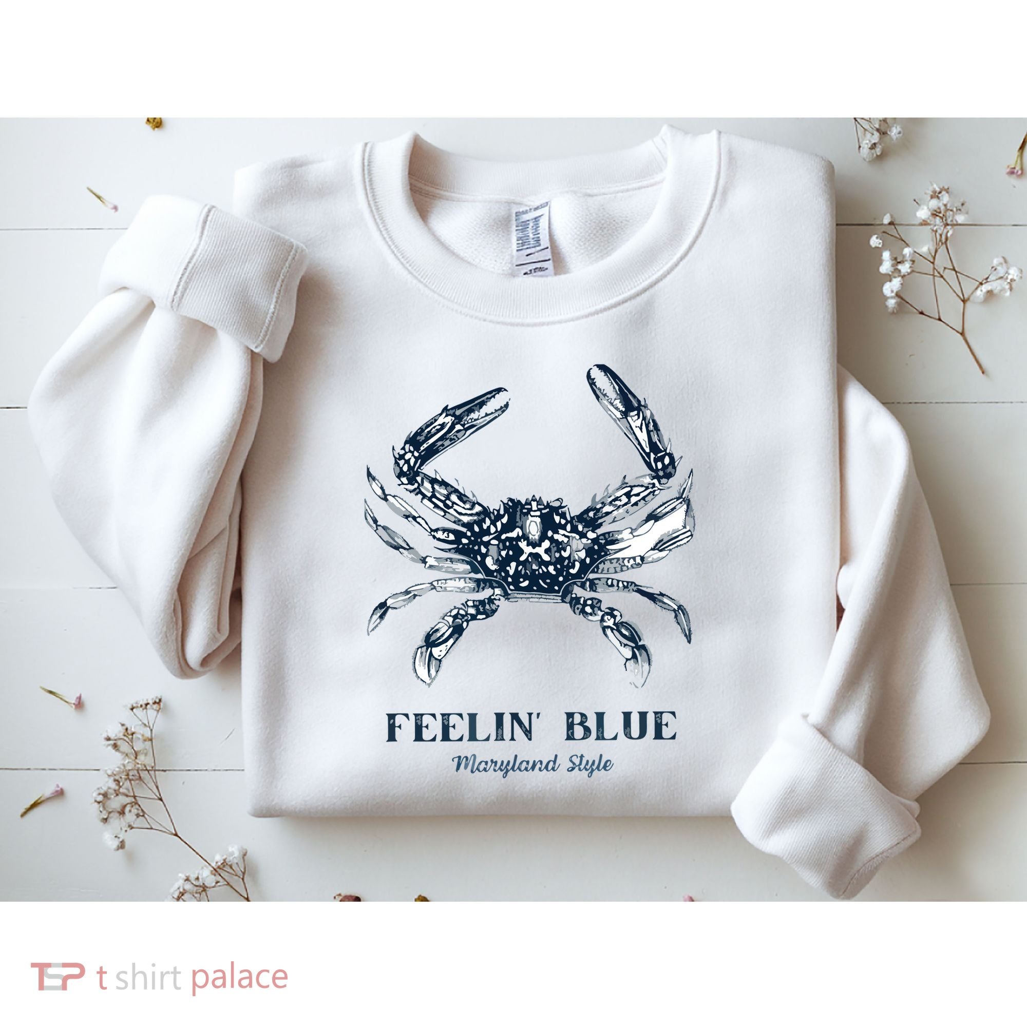Feelin' Blue Maryland Style Retro Crab Sweatshirt
