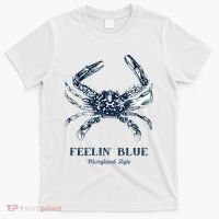 Feelin' Blue Maryland Style Retro Crab T-Shirt thumb 0