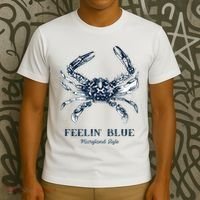 Feelin' Blue Maryland Style Retro Crab T-Shirt thumb 3