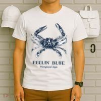 Feelin' Blue Maryland Style Retro Crab T-Shirt thumb 6