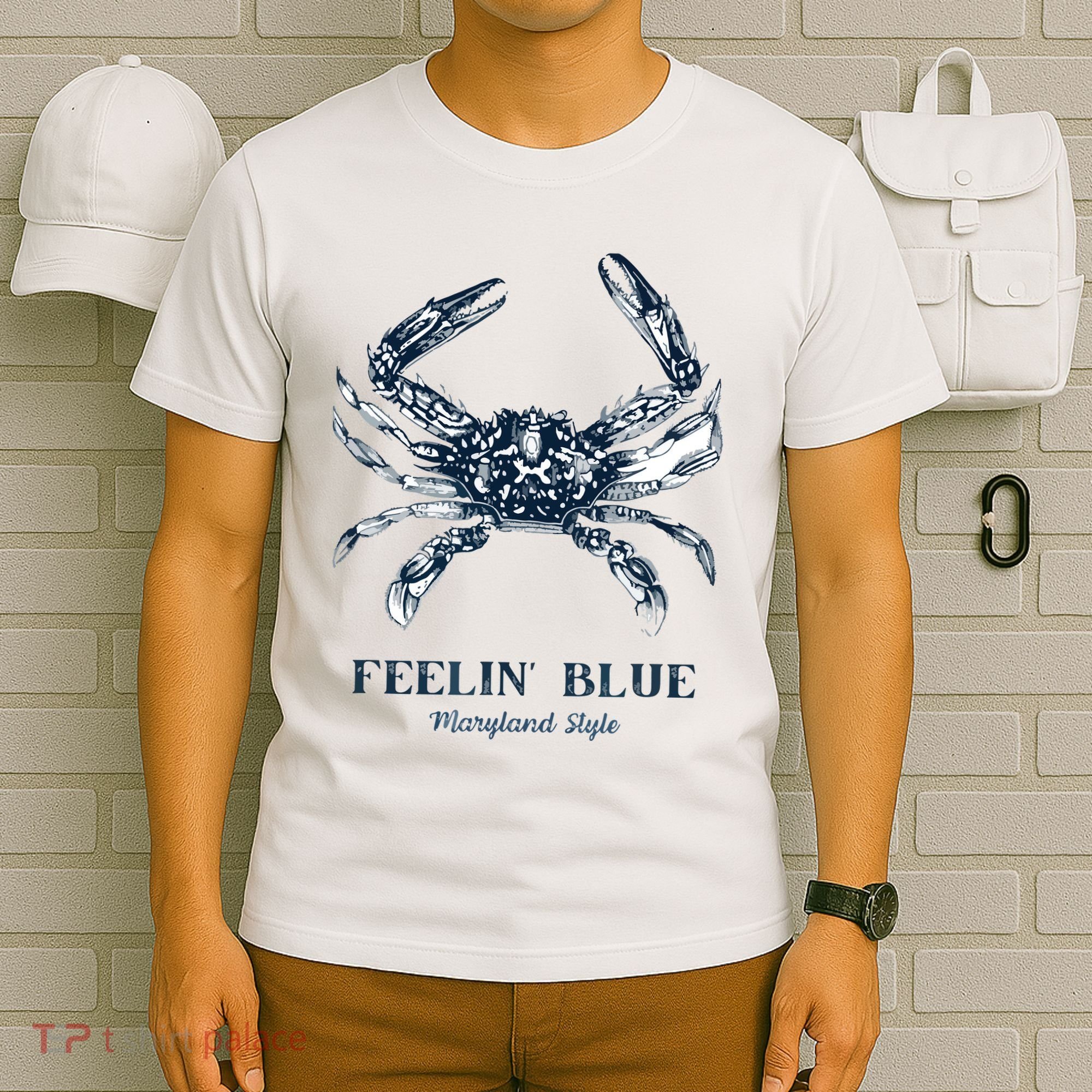 Feelin' Blue Maryland Style Retro Crab T-Shirt