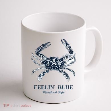 Feelin' Blue Maryland Style Retro Crab Coffee Mug back