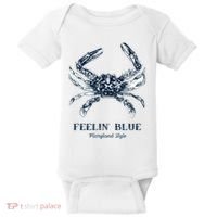 Feelin' Blue Maryland Style Retro Crab Baby Bodysuit thumb 0