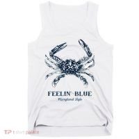 Feelin' Blue Maryland Style Retro Crab Tank Top thumb 0