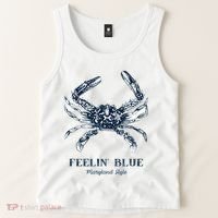 Feelin' Blue Maryland Style Retro Crab Tank Top thumb 2