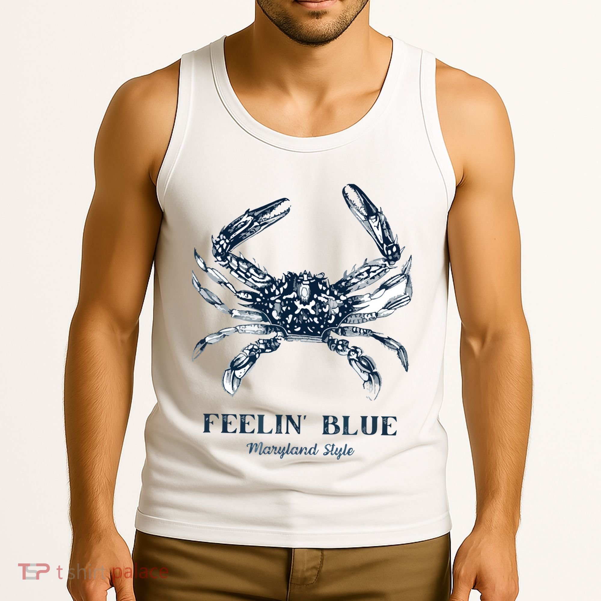 Feelin' Blue Maryland Style Retro Crab Tank Top